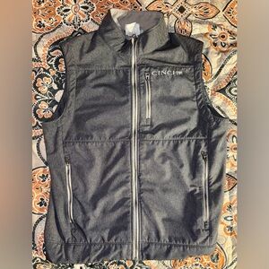 Pre-owned Cinch Men's Charcoal Vest like new SIZE LARGE